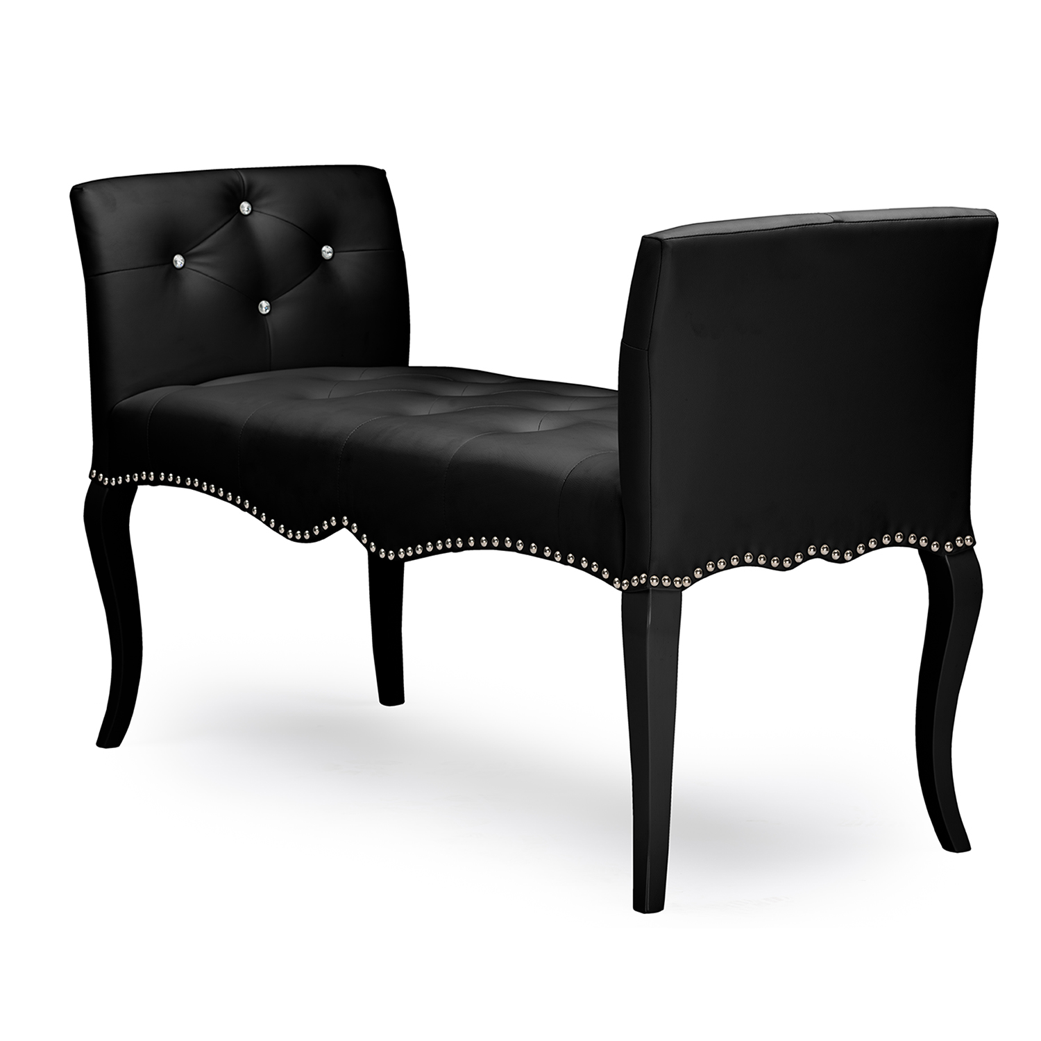 Baxton Studio Kristy Modern and Contemporary Black Faux Leather Classic Seating Bench Affordable modern furniture in Chicago, Classic bench, Modern bench, Cheap bench